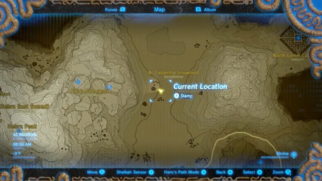 One of the Kite Shield locations in Breath of the WIld