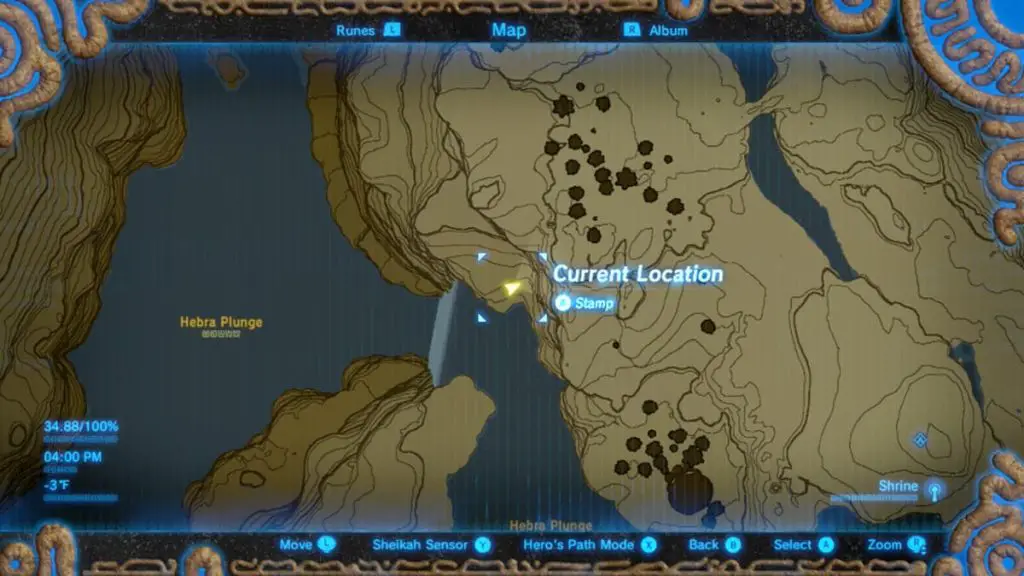 One of the Kite Shield locations in Breath of the WIld