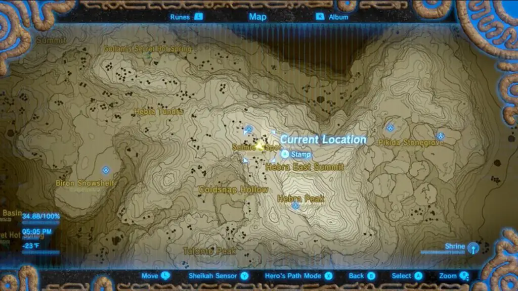 One of the Kite Shield locations in Breath of the WIld