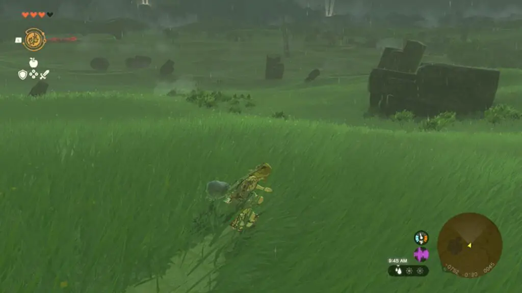 Link shield surfing in Tears of the Kingdom.