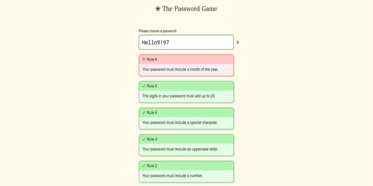 How to do the elements in your password must have atomic numbers that 
