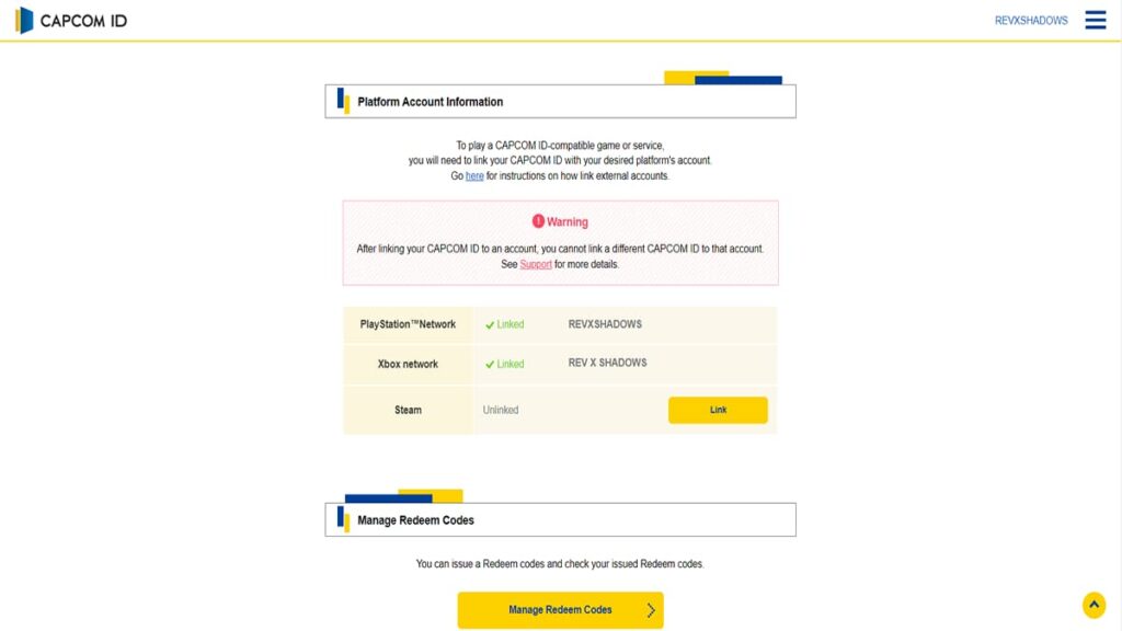 Linking Capcom ID for Exoprimal