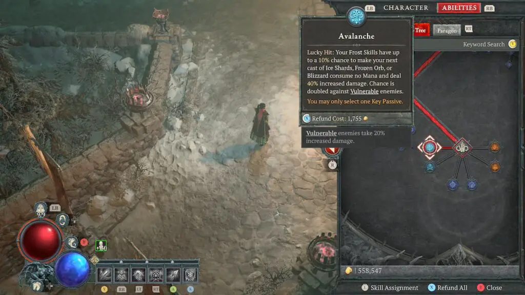 What is the Avalanche Key Passive in Diablo 4?