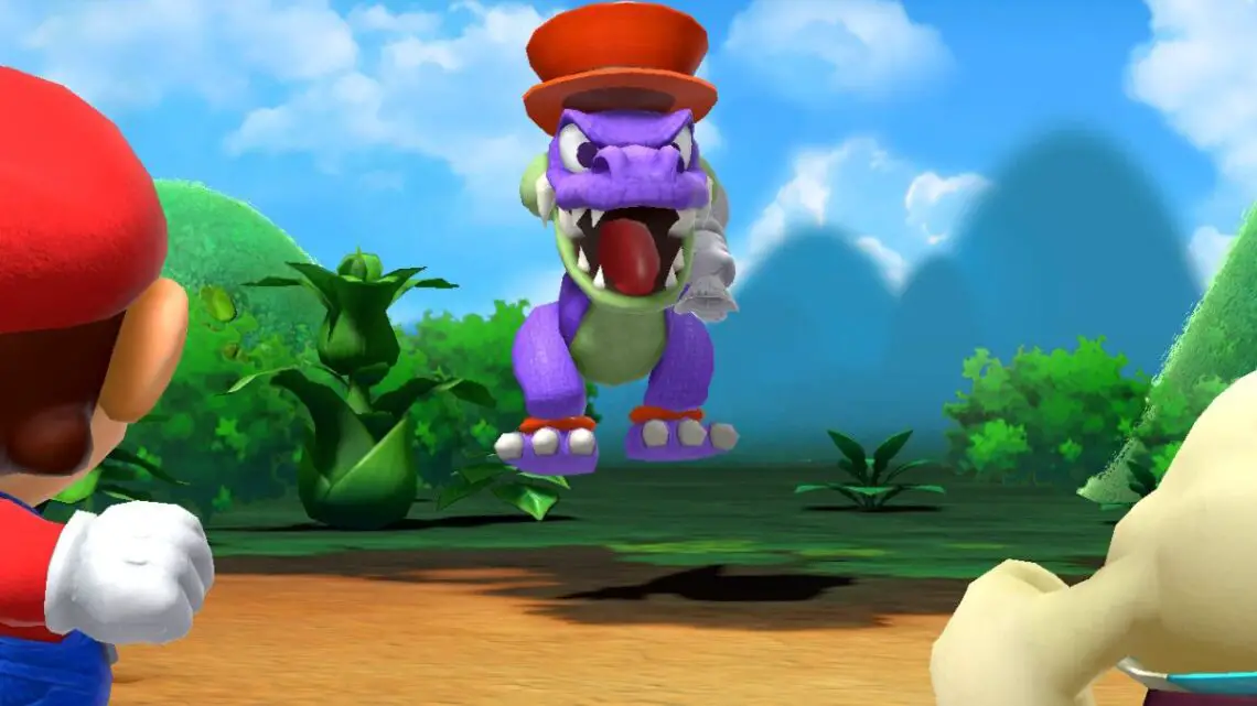 Super-Mario-RPG-Croco-Fight-Croco-Jumping-Into-Battle