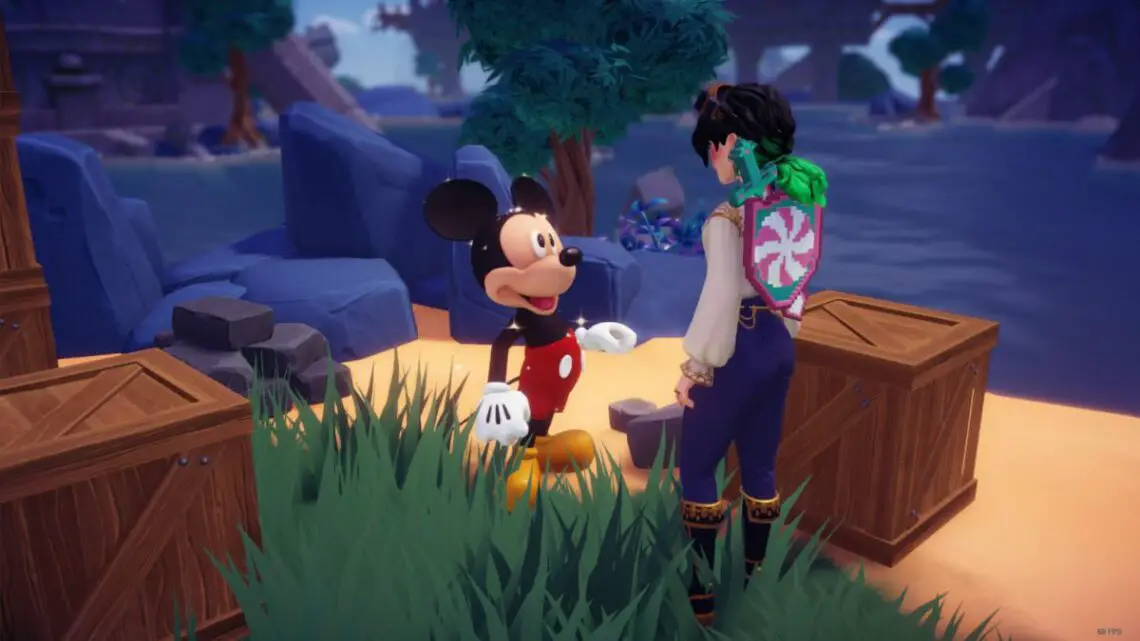 Disney-Dreamlight-Valley-Flower-Power-Quest-Guide-Player-Talking-to-Mickey