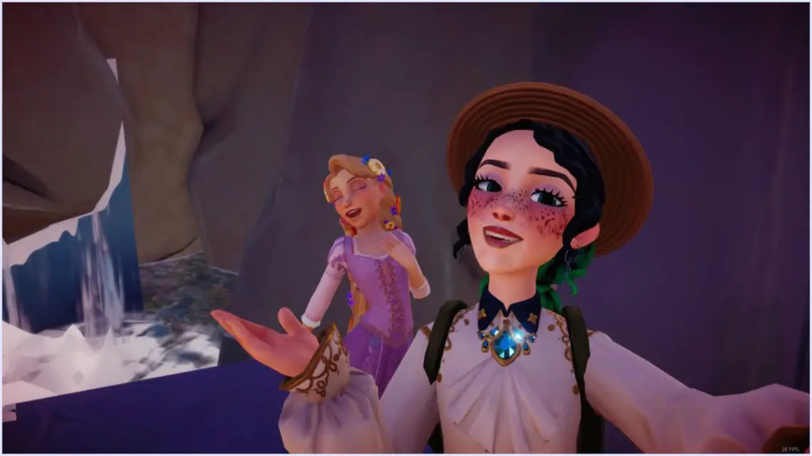 Disney-Dreamlight-Valley-Unlock-Rapunzel-Player-Taking-Selfie-With-Rapunzel