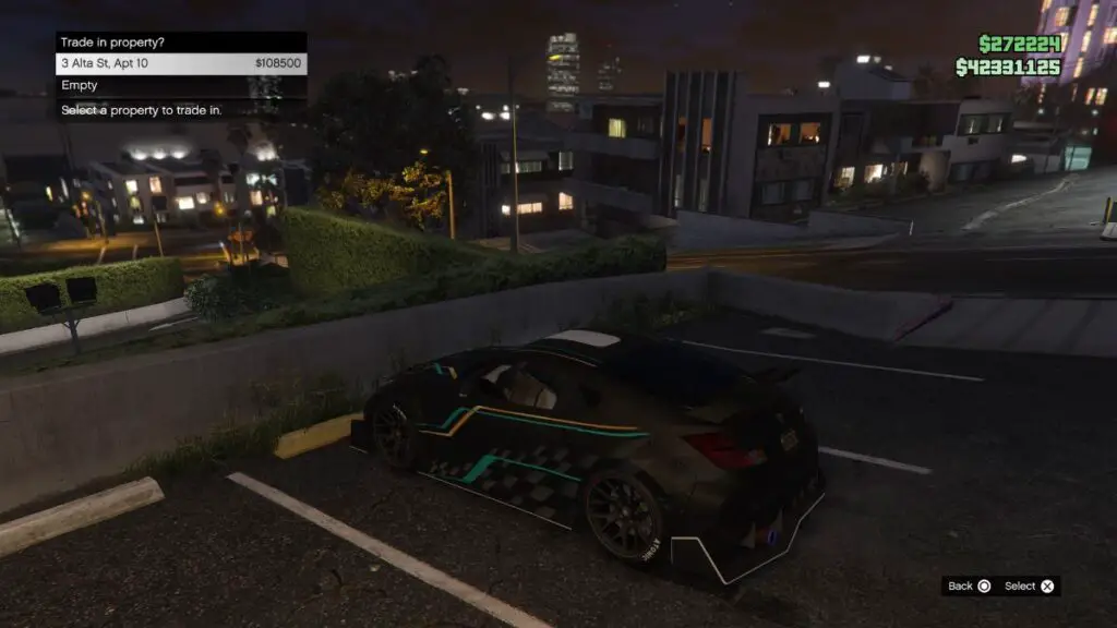 GTA-Online-Sell-Apartments-Player-Sitting-In-Car-With-Trade-Menu-Up