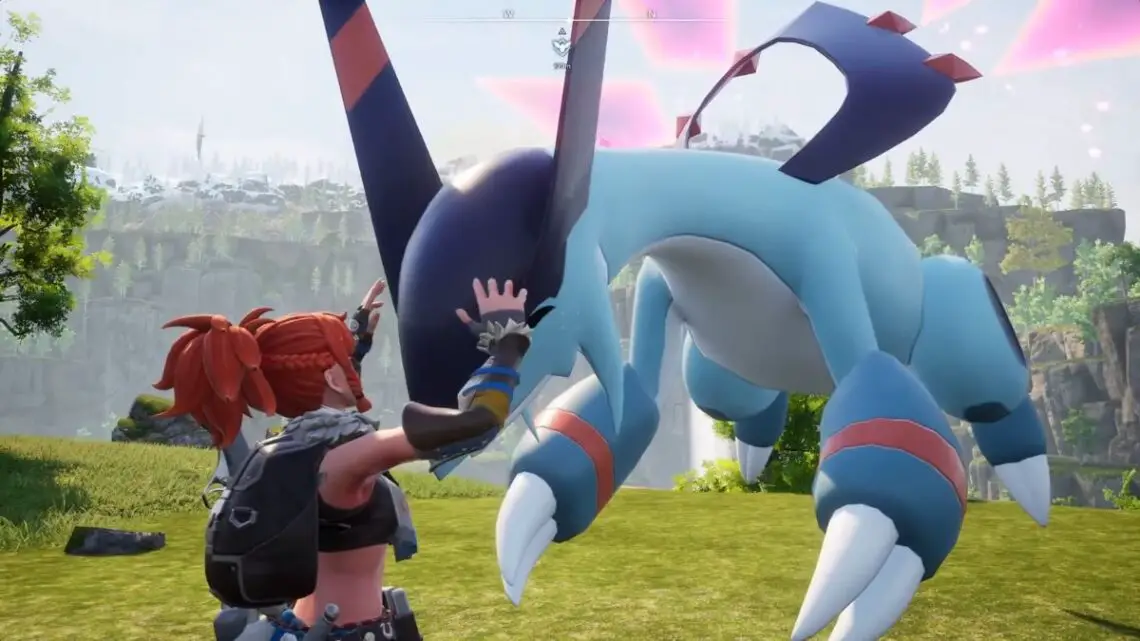 Palworld-Player-Petting-Legendary-Dragon-Jetragon