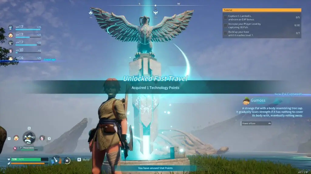 Palworld-Fast-Travel-Player-in-Front-of-Fast-Travel-Point