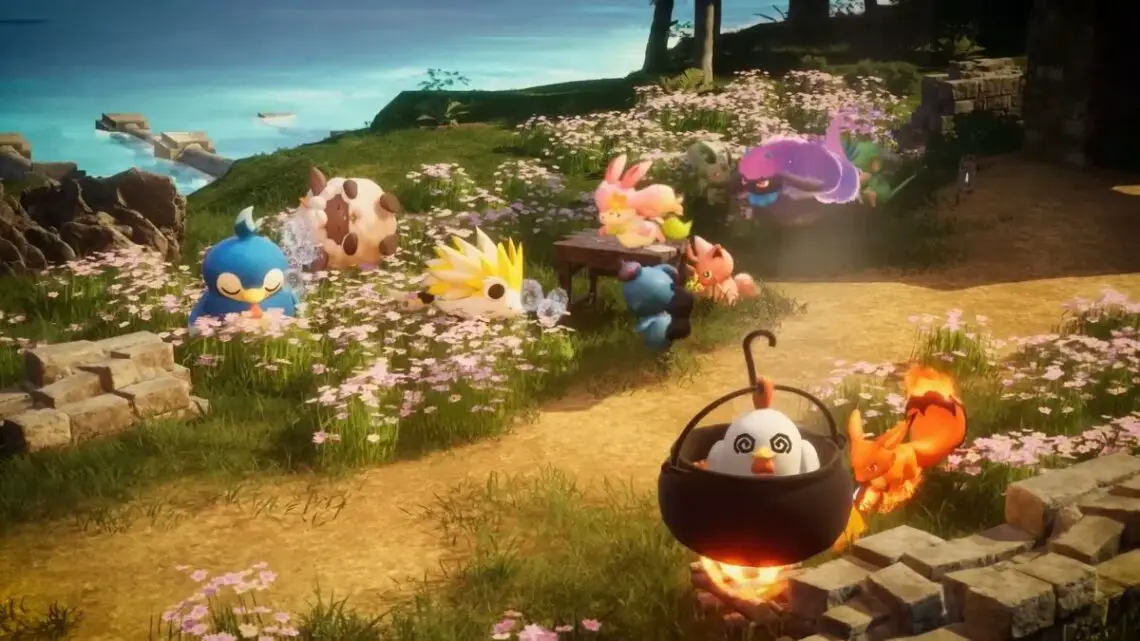 Palworld-character-customization-Pals-Hanging-Around-Camp