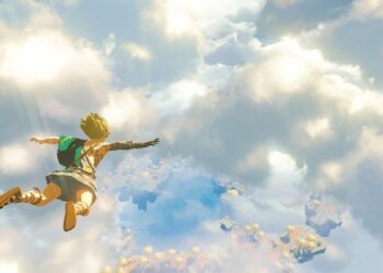 Link skydiving in The Legend of Zelda Tears of the Kingdom