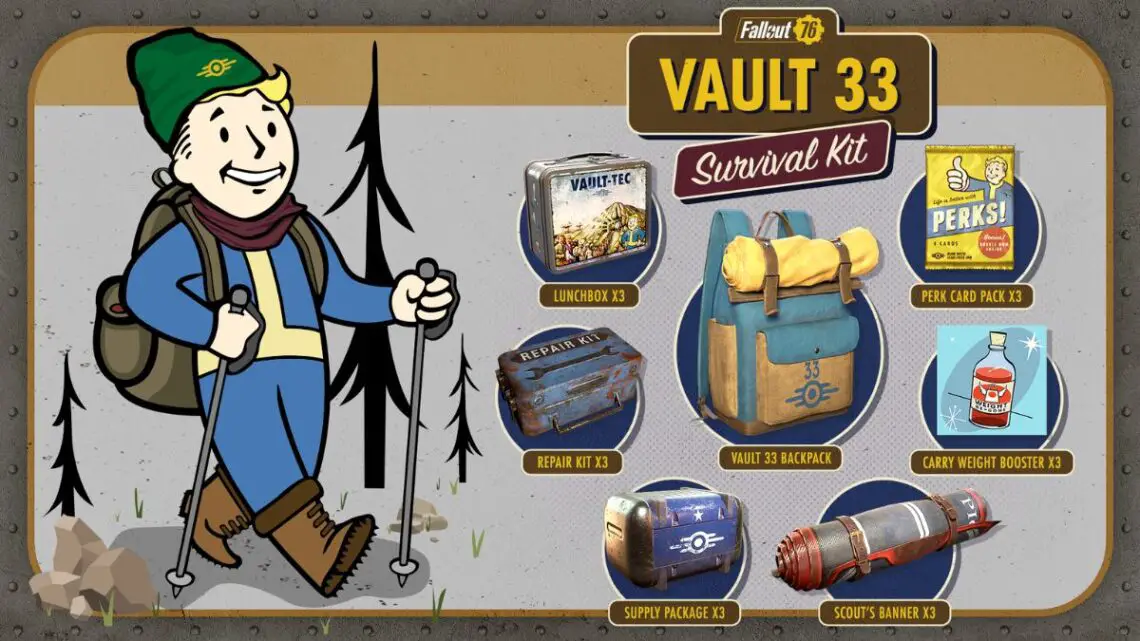Fallout 76 vault 33 survival kit: Vault 33 survival kit promo image
