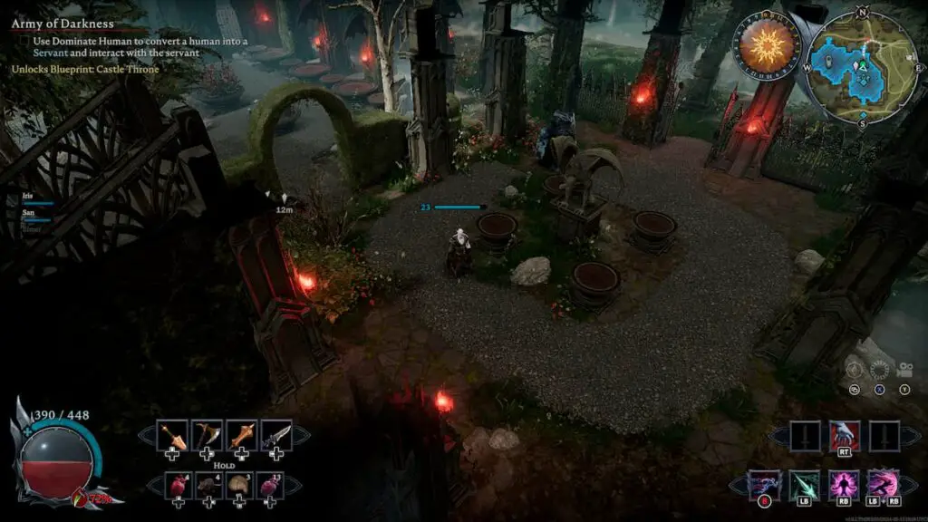 V Rising A player standing in their castle in V Rising