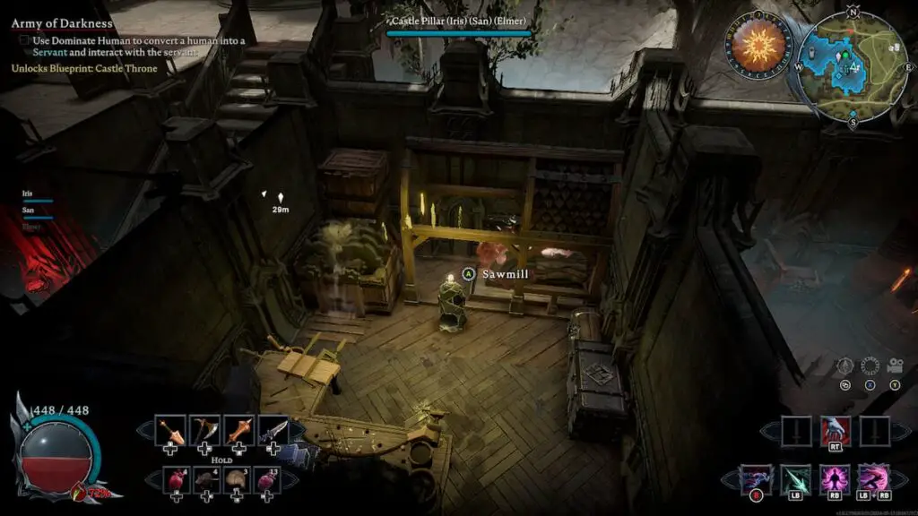 A look into a player's castle in V Rising.
