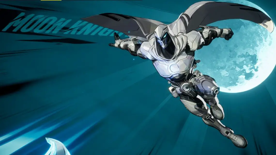 Marvel Rivals Moon Knight throwing knife in the full moon