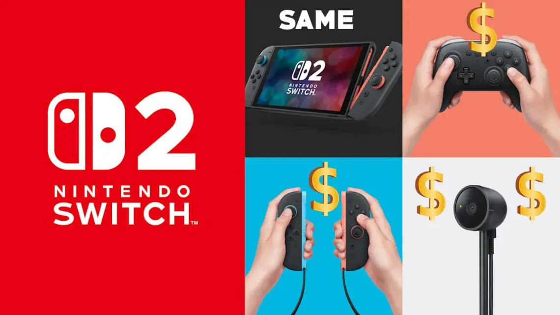 The Nintendo Switch 2 console is staying the same price at launch, with accessories increasing.