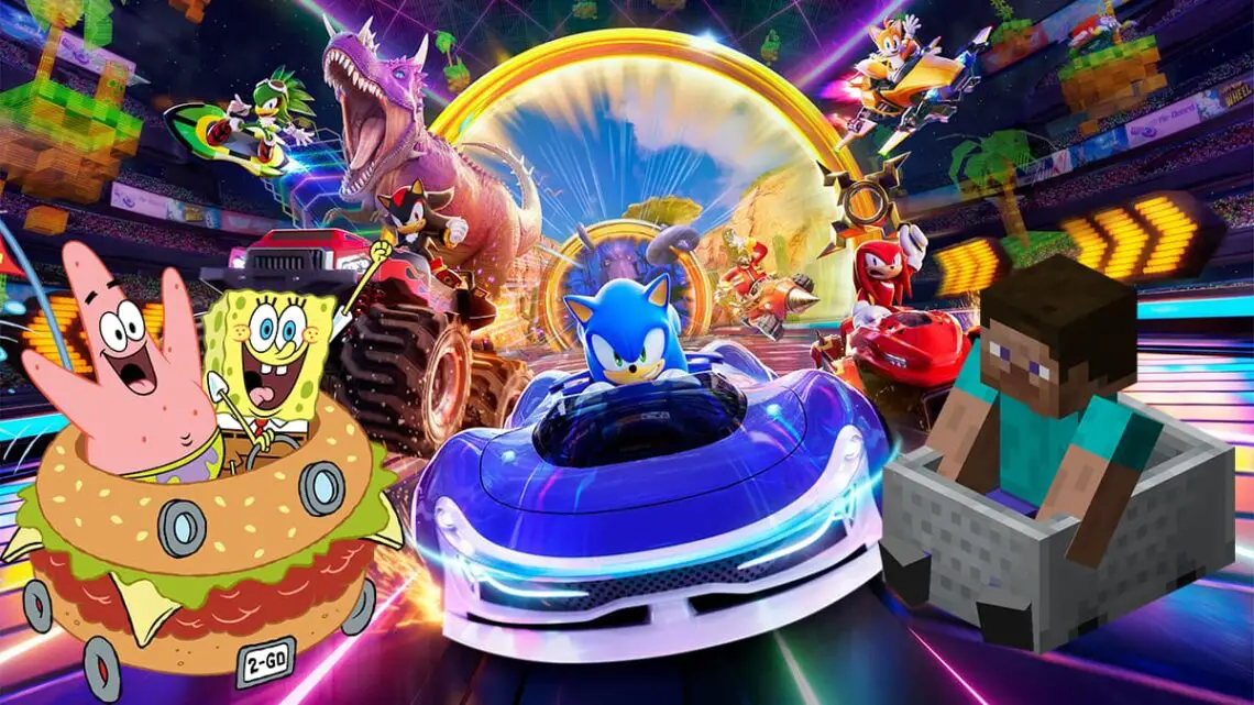 Sonic Racing CrossWorlds leaks say that SpongeBob and Minecraft are coming to the game.