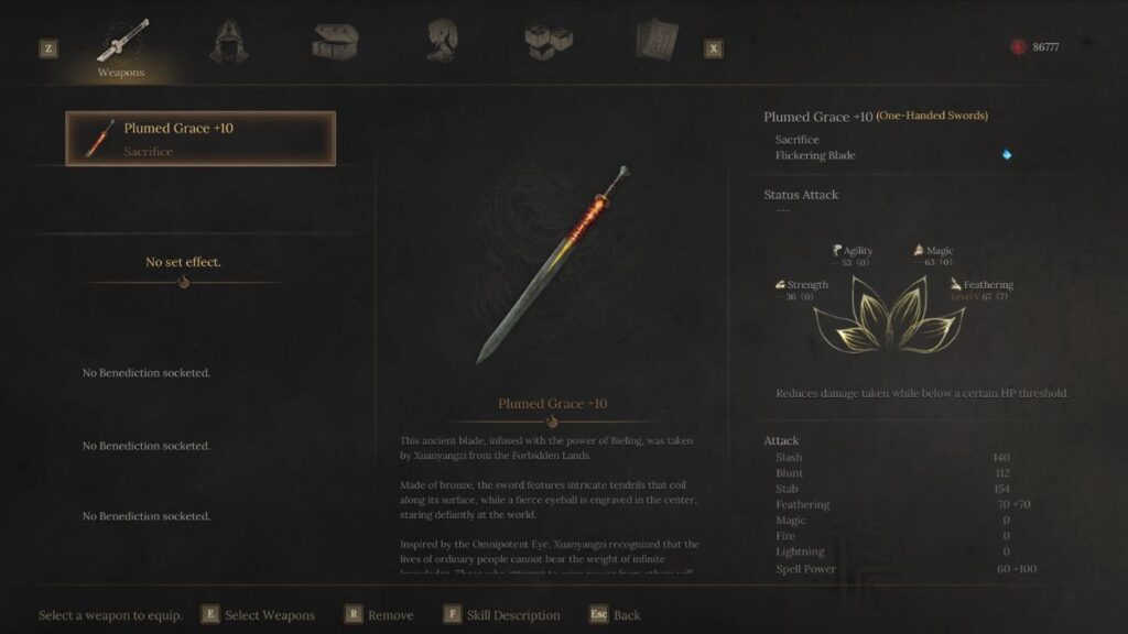 Wuchang-Fallen-Feathers-One-Handed-Swords-Ranked-Plumed-Grace