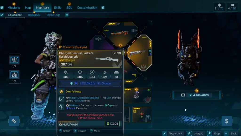 Borderlands 4 Inventory Screen