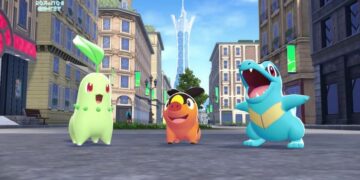 Chicorita, Tepig, and Totodile as they appear in Pokémon Legends: Z-A