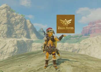Link in Breath of the Wild, posing for an image with the Zelda Notes logo edited in.