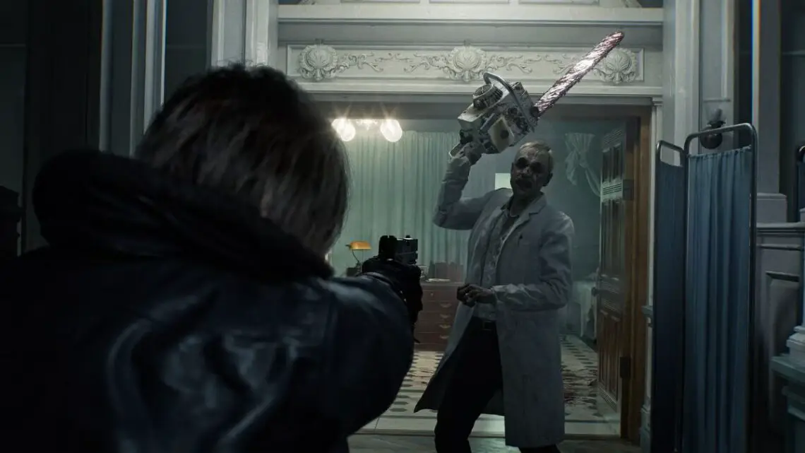 Resident EVil Requiem Leon Shooting Chainsaw Doctor