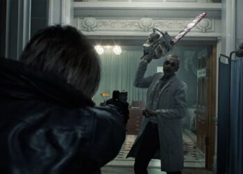Resident EVil Requiem Leon Shooting Chainsaw Doctor